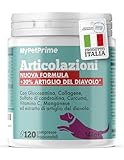 Integratore Articolazioni Cane MyPetPrime | 120 Compresse Joint Care con Glucosamina Condroitina Cane, Artiglio del Diavolo| Integratori per Cani Salute articolare condrostess condrogen