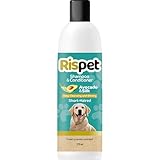 RISPET Shampoo e Balsamo Avocado e Seta, Detergente e Igienizzante per Cani e Animali a Pelo Corto, Formula Delicata Senza Allergeni e pH Bilanciato, Profumazione al Talco, 370ml