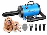Blanlody Asciugacapelli per Cani Blower Molto Silenzioso, 4,5 CV/3200 W, velocità Regolabile, Ventilatore per la Cura del Cane con 4 Diversi ugelli, Tubo Elastico e Spazzola per la Cura
